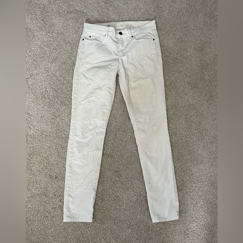White Corduroy Gap Skinny Pants